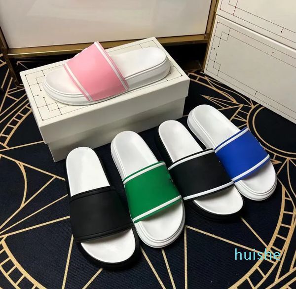 Pool Slide Designer Slippers Summer Beach Shoes Black White Red Marks Letters Emboss Sliders Sandals Size 35-45