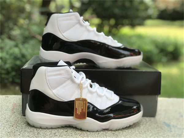 2023 New Release Air 11 Gratitude Authentic 11s Dmp Shoes Ct8012-170 White/black-metallic Gold Outdoor Sports Sneakers with Original Box