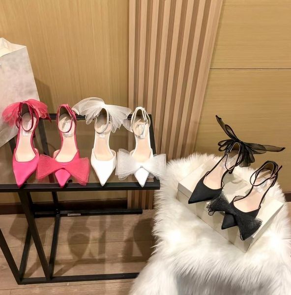 New Style High Heels Sandal Womens Fashion Bowknot Wedding Party High Heels Shoes Women Designer Shoe Luxury Leather sexy Lady Sandals