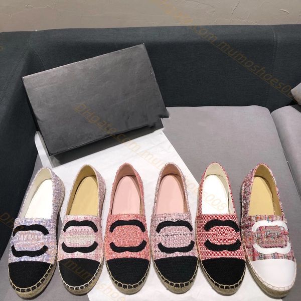 Designer shoes Flat Casual Shoes Slippers Woman mules cotton material Espadrilles Luxury Loafers Cap Toe Fisherman Canvas Shoe Summer Outdoor Beach fashion shoe