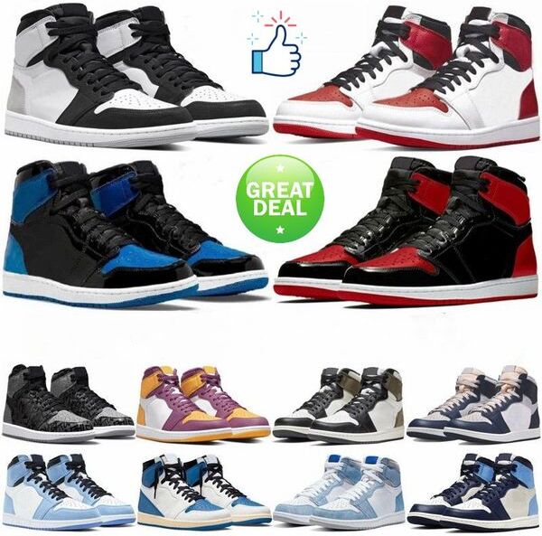 Basketball Shoes Sneakers Trainers 1S Stage Haze Royal Patent University Blue Dark Mocha Bubble Gum Heritage Twist Jumpman 1 with box