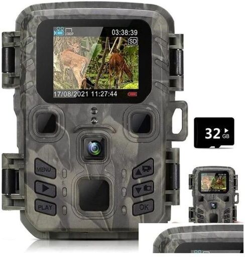 Hunting Cameras Outdoor Mini Trail Camera 4K Hd 20Mp 1080P Infrared Night Vision Motion Activated Trap Game Ip66 Drop Delivery Sport Dhxtk