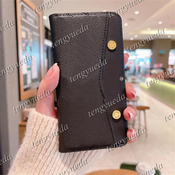 Fashion Designer Wallets Phone Cases for iphone 13 12 11 pro max X Xs XR Xsmax High Quality Embossed Lychee Leather Card Holder Po255k