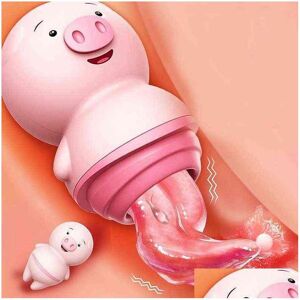 Other Health Beauty Items Nxy Vibrators Cute Pig Tongue Lick For Women Anal Clitoris Nipple Masr Toys Female Masturbator Mini Hine Dhneg