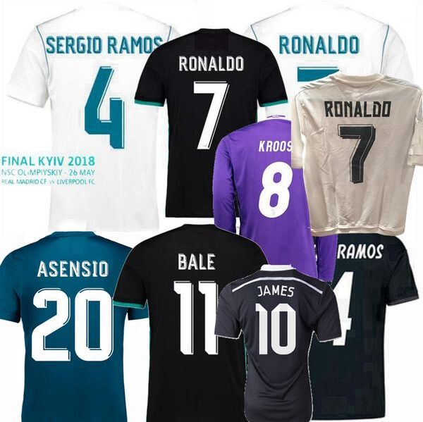 Retro Classic Real Soccer Jerseys 2013 2014 15 16 17 18 BENZEMA MARCELO ISCO NACHO CARVAL ASENSIO BALE SERGIO RAMOS Madrid Ronaldo Home Away