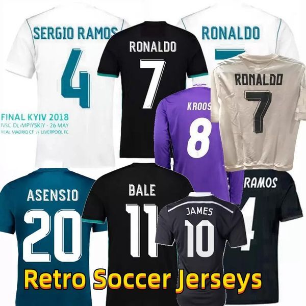 Classic Real Retro Soccer Jerseys 2013 2014 15 16 17 18 BENZEMA MARCELO ISCO NACHO CARVAJAL ASENSIO BALE SERGIO RAMOS Madrid Ronaldo Home Away 3RD Men Football Shirts