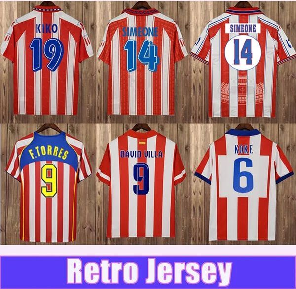 2004 2005 F. TORRES KIKO Retro Soccer Jerseys SIMEONE ESNAIDER DAVID VILLA KOKE GODIN DIEGO COSTA FORLAN KUN AGUERO GRIEZMANN MANDZUKIC Home Football Shirt 10 11 13 14