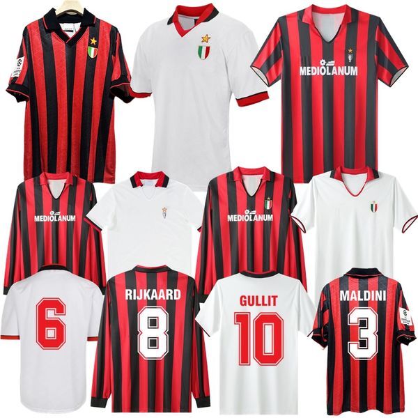 1990 1993 1994 Gullit Rijkaard retro soccer jerseys van Basten Rijkaard 1988 1989 Baresi Milan Maldini home away ac vintage classic football shirts