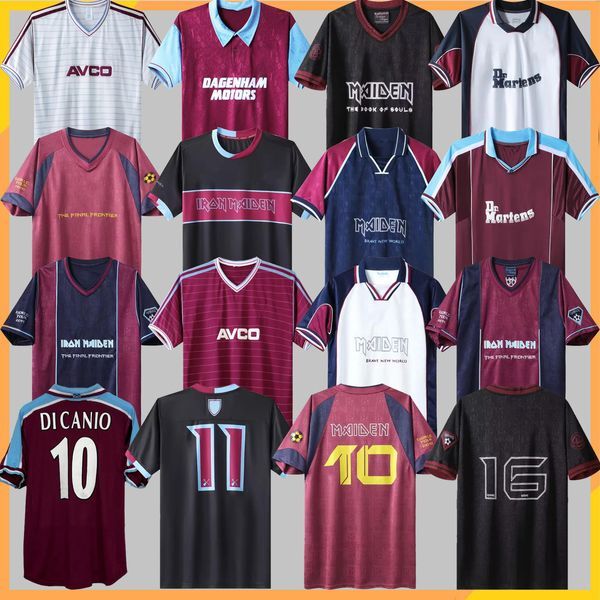 1986 89 West Hams Retro Soccer Jerseys Iron Maiden 1990 95 97 DI CANIO KANOUTE LAMPARD 1999 2001 2008 2010 2011 Football Shirts Men Uniforms