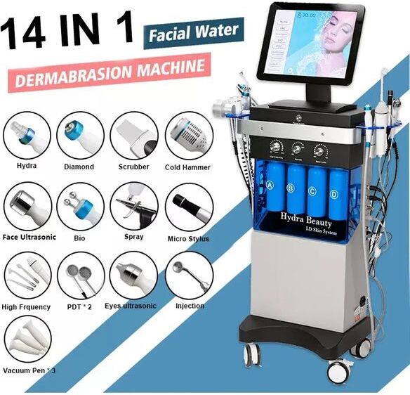 2023 New Multi-Functional Beauty Equipment HydraFacial Machine Dermabrasion peeling Skin Cleansing Face Treatment Ultrasound RF Microdermabrasion Oxygen