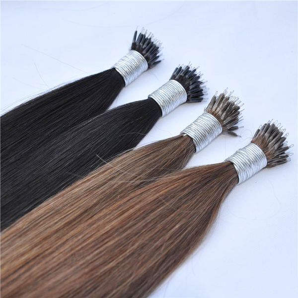 Nano Ring REMY Human Hair Extensions 80g/pack 0.8g/s 200s/lot Natural Color blonde Length 16&#039;&#039;-26&#039;&#039; Grade 10A