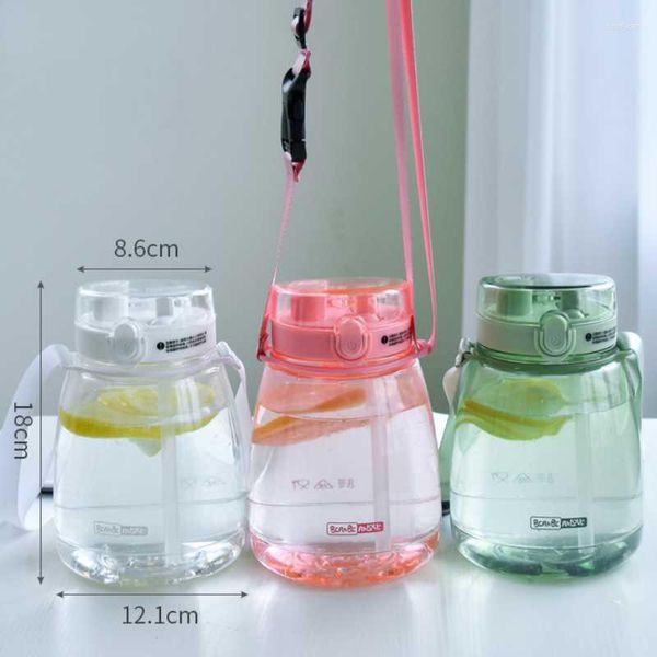 Water Bottles 2023 Japanese Fashion Student Portable Strap Straw Cup Outdoor Sports Modern Simple Large-capacity Healthy Bottle