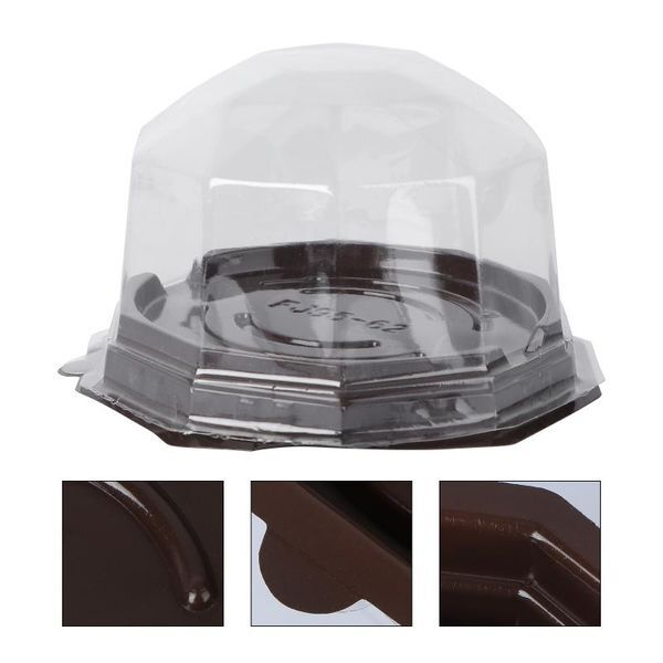 Gift Wrap 50PCS Clear Plastic Small Cake Pastries Boxes Cases Disposable Transparent Cupcake Muffin Holders Cups For Puff Moon