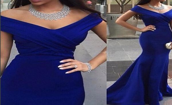 Royal Blue Evening Dress New Arrival Arabic Vneck Party Dress Formal Event Gown Plus Size robe de soire vestido de festa longo3734121