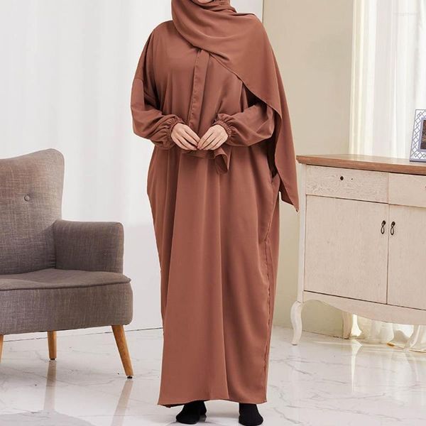 Ethnic Clothing Ramadan Eid Muslim Hijab Dress Islam Kaftans Abayas For Women Arab Prayer Dubai Turkish Turban Robe African Musulmane