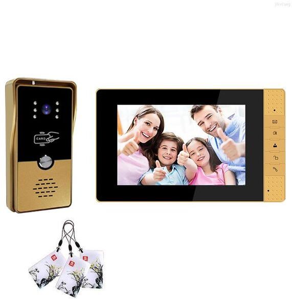 Video Door Phones Wired Intercom For Home Security Protection RFID Remote Access Control System 7 Inch Phone Doorbell Camera