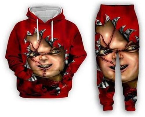 New Fashion MensWomens Horror Movie Chucky Funny 3D Print HoodiePants ET035001539