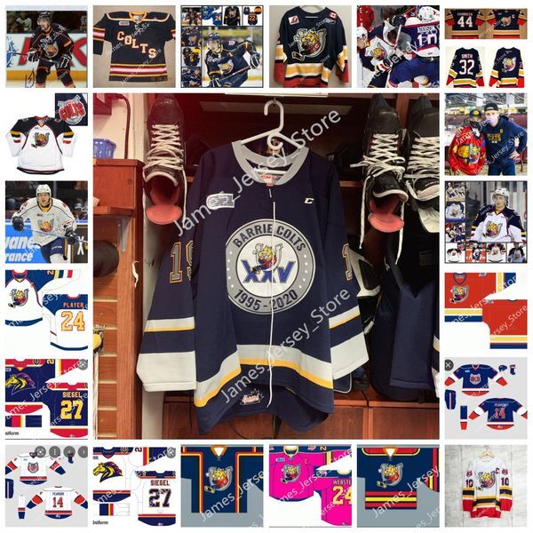 Custom OHL Barrie Colts Stitched Hockey Jersey 55 Brandt Clarke 11 Ethan Cardwell 72 Nathan Allensen 16 Anthony Tabak 53 Beau Jelsma 41 Evan Vierling 19 Hunter Haight