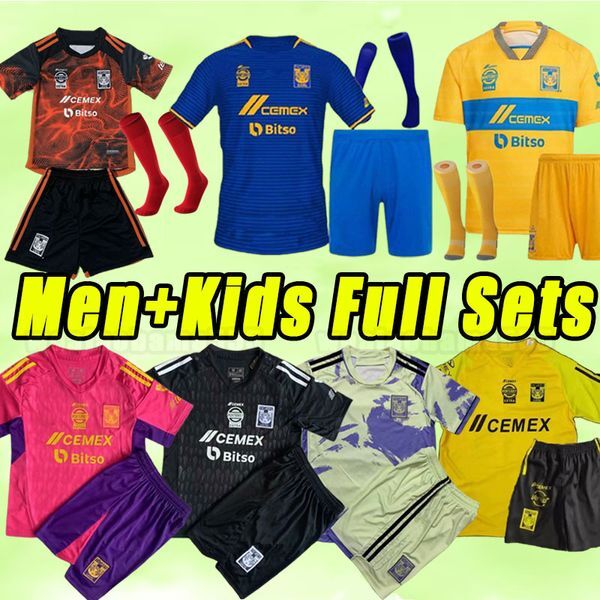 Full kits sock GIGNAC Tigres jersey 2023 2024 NICO N.IBANEZ PIZARRO football shirts J.ANGULO CAETANO D.REYES soccer jersey 23/24 home away third goalkeeper training