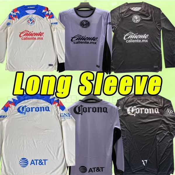 Long sleeve Soccer Jerseys liga mx 23 24 Club America HENRY D.VALDES 3RD R.MARTINEZ FIDALGO 2023 2024 maillot Football Shirts home away third training