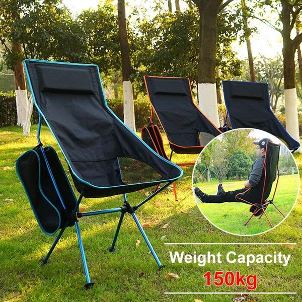 Camp Furniture Portable Camping Outdoor Seat Foldable Fishing Chair Lightweight Garden Ultralight Extended Hiking BBQ BeachStool With Bag