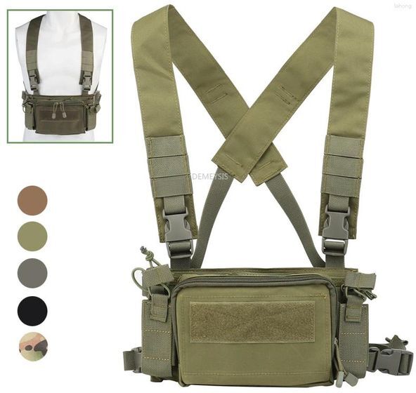 Hunting Jackets Tactical Chest Rig Bag Vest Outdoor Shooting Front Pack Pouch Holster Military Adjustable Clothes