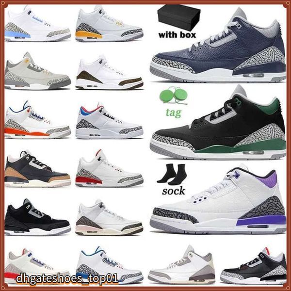 3 Jumpman with Box Basketball Shoes Mens Womens Fire Red 3s Black Gold Slime Shady Pine Green Racer Knicks Rivals Infrared Cyber Monday