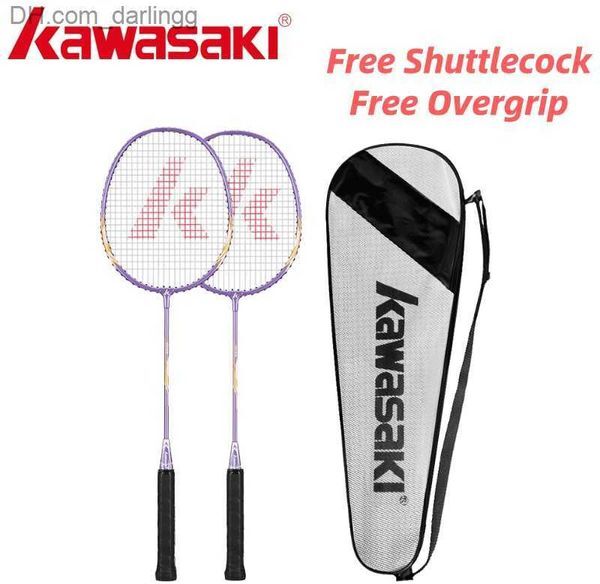 Badminton Rackets Kawasaki Badminton Racket 1U Aluminum Alloy Frame Badminton Racquette Racquet With String For Outdoor Entertainment UP-0182 Q230901