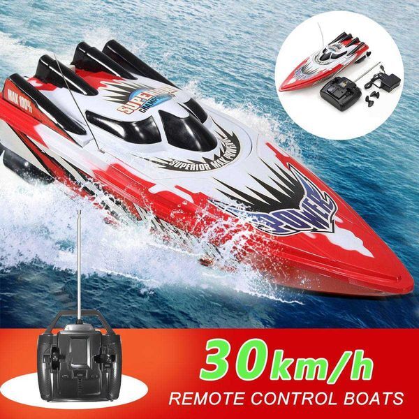 30km High Speed Racing Rechargeable Batteries Remote Control RC Boat For Children Toys Kids Christmas Gifts