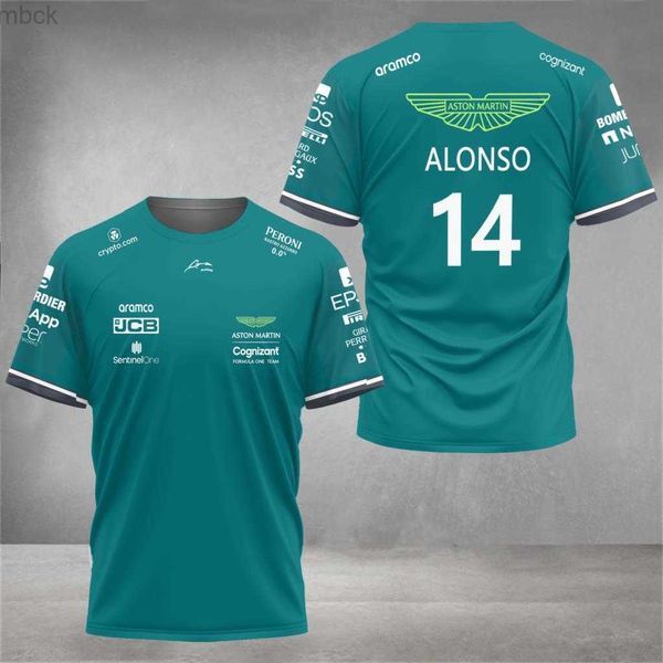 Men&#039;s T-Shirts Aston Martin 2023 F1 Team T-shirts Spanish Racing Driver Fernando Alonso 14 and STROLL 18 Oversized T-shirts3M411