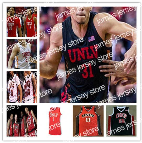 College Basketball Wears Custom College Basketball UNLV Rebels Jerseys Larry 4 Johnson David Jenkins Jr. Bryce Hamilton Caleb Grill Marvin Coleman Devin Tillis Bro