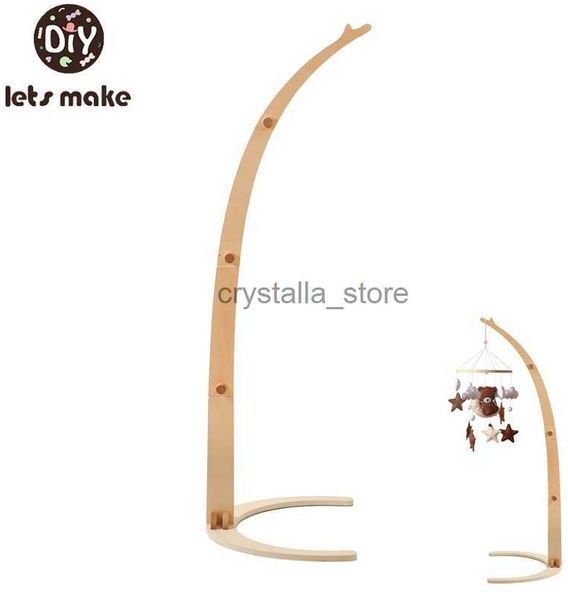 Baby Floor Bending Bed Bell Bracket Toy 0-12 Month Wooden Newborn Music Box Bed Bell Hanging Holder Bracket Crib Toy Gift HKD230817