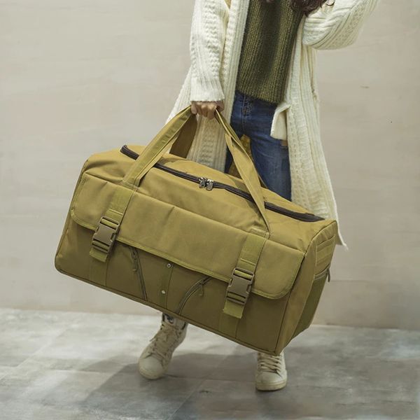 Waterproof Large Capacity Military Carry Bag Men Sports Fitness Travel Bag Outdoor Tactical Handbag Yoga Duffel Backpack 240104