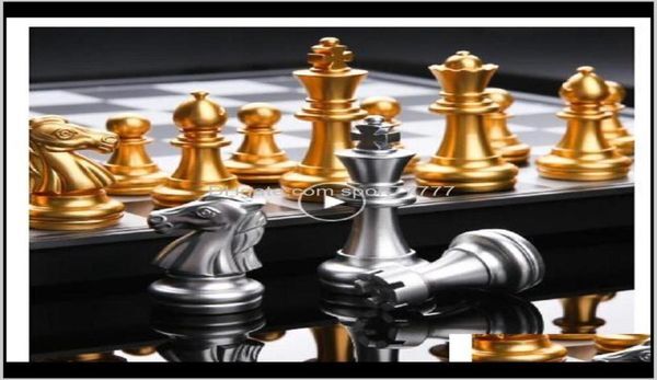 Table Leisure Sports Chess Games Outdoors Drop Delivery 2021 Medieval International Set With Chessboard 32 Gold Sier Games Pieces 2892868