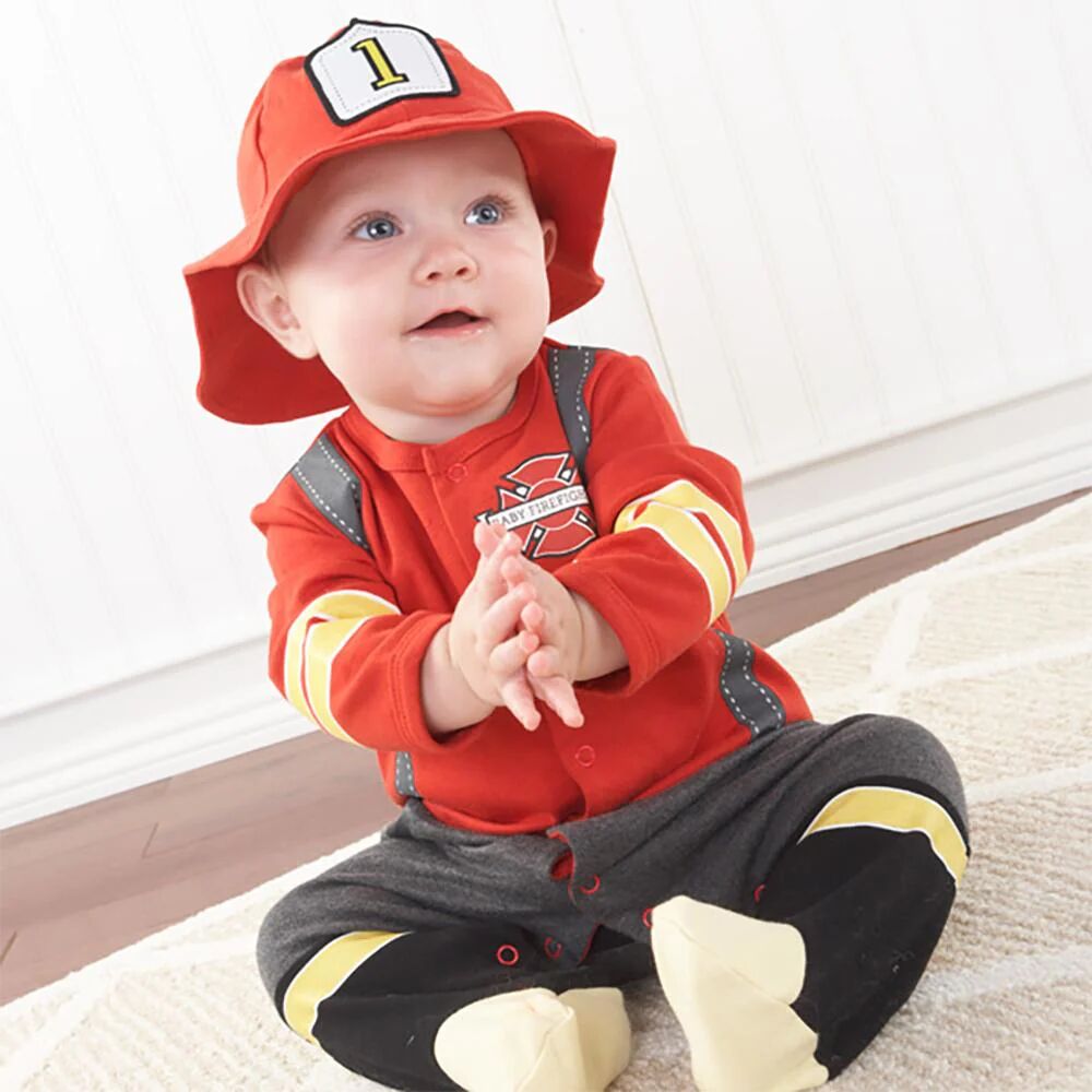 Baby Aspen Big Dreamzzz Baby Firefighter 2-Piece Layette Set (Personalization Available) (Default Title)