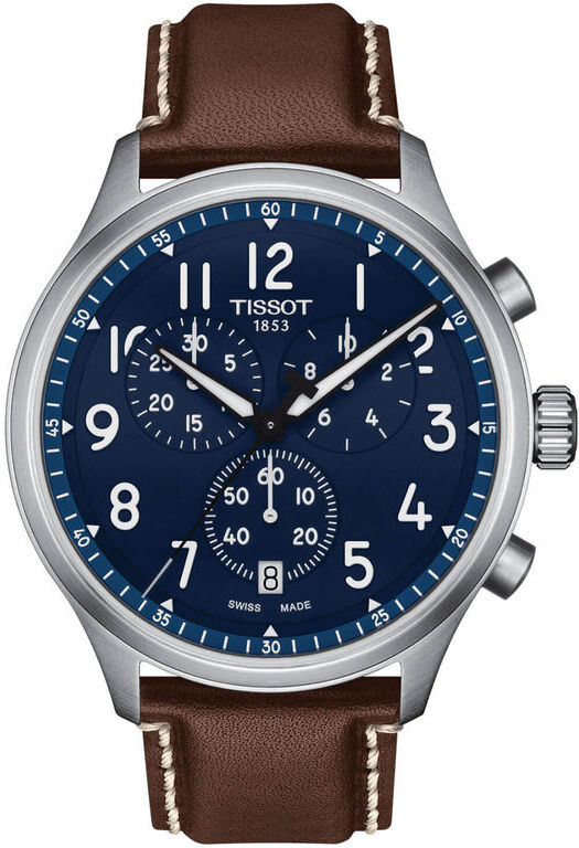 Tissot Chrono XL Vintage Blue Leather Steel Quartz Watch, 45mm