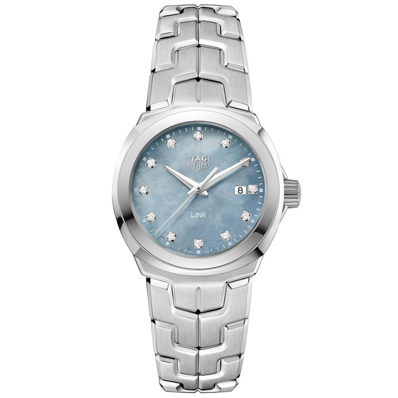 TAG Heuer Link Quartz Ladies Grey Blue Steel Watch