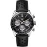 TAG Heuer Carrera Chronograph Watch Steel Case Black Dial, 39mm