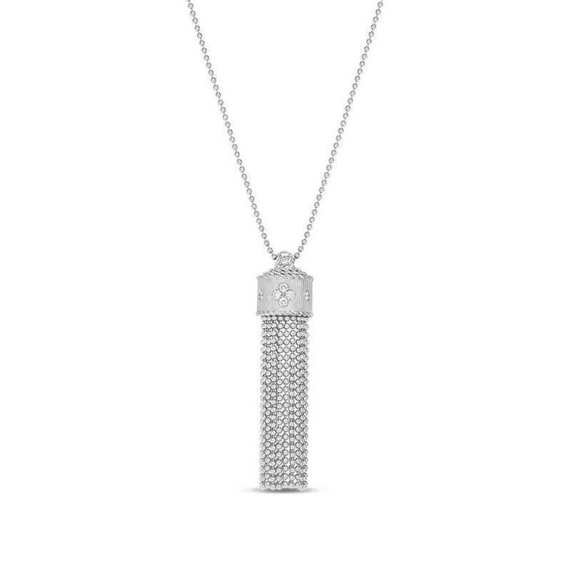 Roberto Coin Princess Beaded Tassel Diamond Necklace 18K