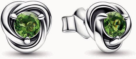 Pandora August Spring Green Eternity Circle Stud Earrings