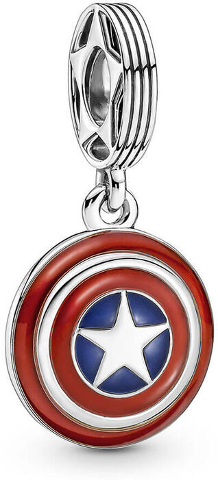 Pandora Marvel The Avengers Captain America Shield Enamel Dangle Charm