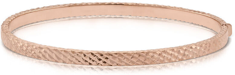 Toscano Gold Collection Rose Gold Toscano Diamond Cut Bangle Bracelet 14K