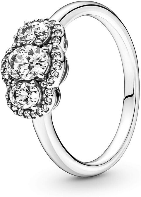 Pandora Clear Three-Stone CZ Vintage Ring