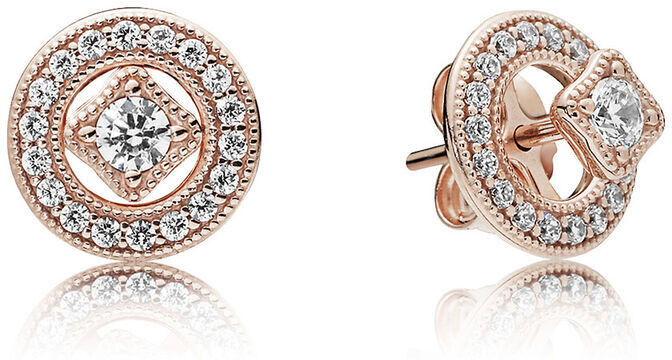 Pandora Vintage Circle CZ Stud Earrings