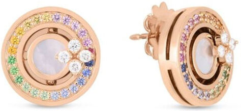 Roberto Coin Diamond and Sapphire Love in Verona Stud Earrings in 18K Rose Gold