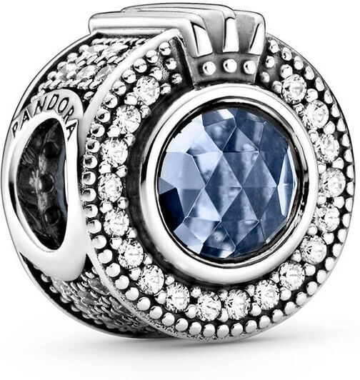 Pandora Sparkling Blue Crown O Crystal & CZ Charm