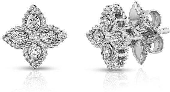 Roberto Coin Princess Flower Diamond Earrings 18K