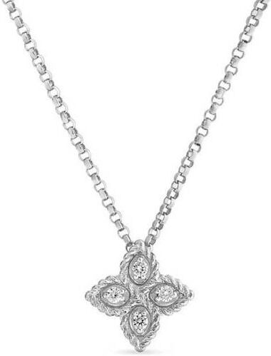 Roberto Coin Princess Flower Diamond Necklace 18K