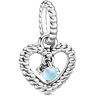 Pandora Sky Blue Crystal Beaded Heart Dangle Charm