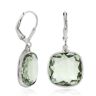 Lisa Bridge Cushion Cut Green Quartz Dangle Earrings